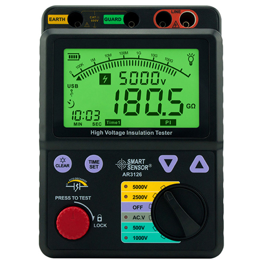 ?，?AR3126數(shù)字高壓兆歐表 數(shù)顯絕緣電阻表 5000V電阻測(cè)試儀