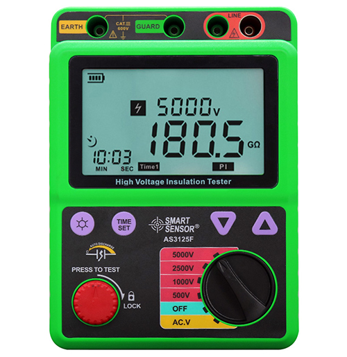 ?，?AS3125F數(shù)字兆歐表 高壓絕緣電阻表 5000V電子搖表測(cè)試儀